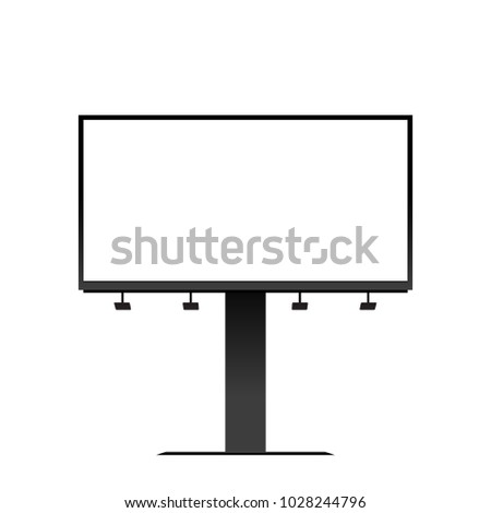 Blank billboard mockup vector illustration. Advertising template isolated on white background. Outdoor construction.