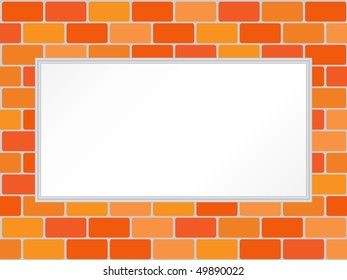blank billboard on brick wall