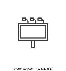Blank billboard outline icon. linear style sign for mobile concept and web design. Empty banner simple line vector icon. Symbol, logo illustration. Pixel perfect vector graphics
