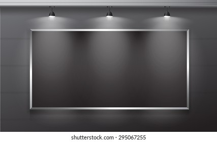 Blank billboard panel indoor vector