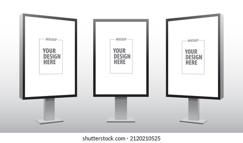 Blank Billboard Realistic Vector Mockup for Outdoor Advertising Poster Design. - Shutterstock ID 2120210525