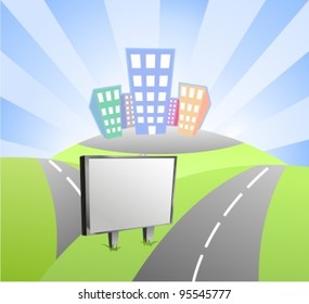 Blank billboard at the road