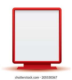 Blank billboard screen, isolated on white
