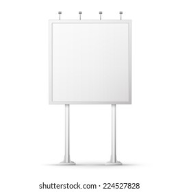 Blank billboard screen, isolated on white