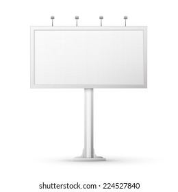 Blank Billboard Screen, Isolated On White