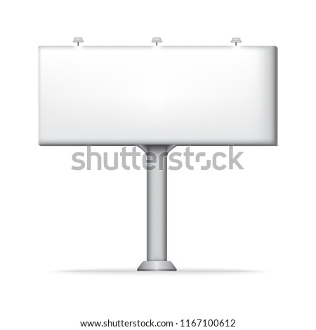 Blank Billboard vector design, outdoor advertisement on white background