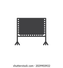 Blank billboard vector icon. filled flat sign for mobile concept and web design. Whiteboard glyph icon. Symbol, logo illustration. Vector graphics