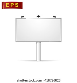 Blank billboard, vector mockup billboard, isolated outdoor advertisement templat