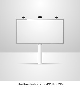 Blank billboard, vector mockup billboard, isolated outdoor advertisement templat