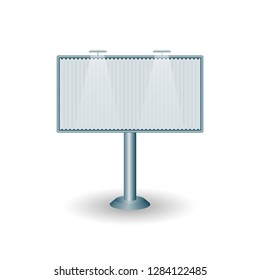 Blank billboard. A billboard for your design or advertising. A billboard with lighting.