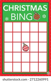blank bingo cards christmas, vector format