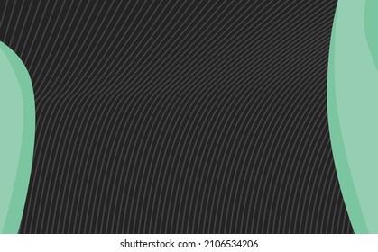 Blank black abstract background with copyspace and green curvy shapes as the frame.