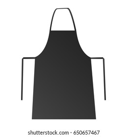 Blank black apron isolated on white background. Vector illustration