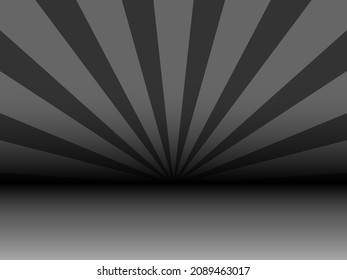 Blank black background sunbrust design with rays minimal style eps vector file