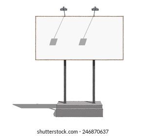 Blank black billboard, vector illustration. Template for your design. 
