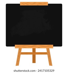 blank black board with stand vector illustration