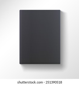 Blank Black Book Isolated On White Background