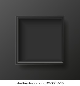 Blank of black box top view. Vector.