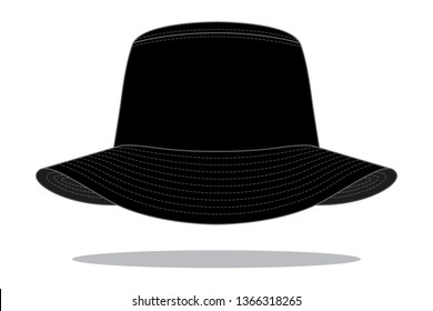 Blank Black Bucket Hat Fishing Hat Stock Vector (Royalty Free ...