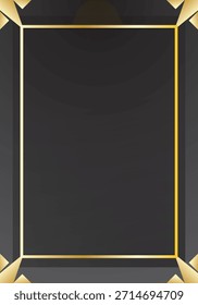 Leere schwarze Zertifikat Hintergrund mit goldenem Rahmen