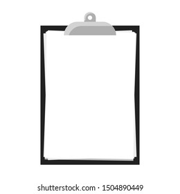 Blank black clip checklist with a lot of white clean paper sheets and documents