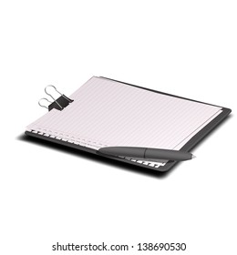 blank black clipboard with a pen isolated on white background
