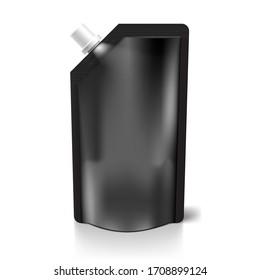 Bolsa De Aceite Negro En Blanco En Fondo Blanco. Vector EPS10