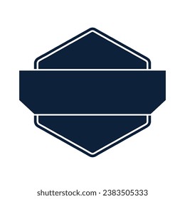 blank black emblem shield with straight ribbon