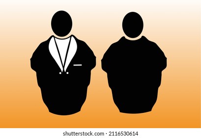Blank Black jacket illustration. Front and Back View.
