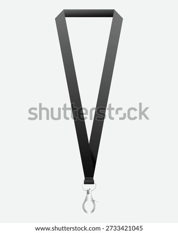 Blank black lanyard mockup, ID card holder with lanyard, identification badge template