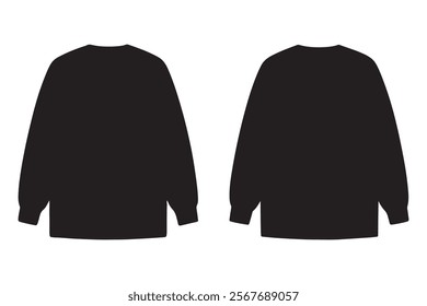 Blank black long-sleeve sweatshirt mockup, ready for design.