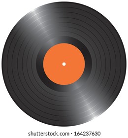 Blank Black LP vinyl record vector illustration