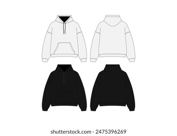 Blank Schwarz Männlich Kapuzenpullover Langarm Hoody Mockup Herren Hoody Kapuzenpullover Design Print Mockup Hoodie Sweatshirt Vorlage Schwarz Männlich Kapuzenpullover - Langarm Hoody Mockup 