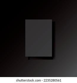 blank black paper on black background, vector illustration