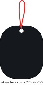 Blank black paper price tags. Discount tags icon shapes with rope for store. Black label illustration vector design.