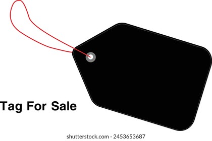 Blank black paper price tags or gift tags of various shapes. Discount tags icon shapes of various shapes with rope for store. Price Tag icon vector illustration logo template for many purpose.