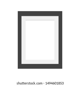 blank black picture frame isolated on white background. vector illustration