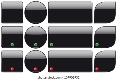 Blank black plastic buttons