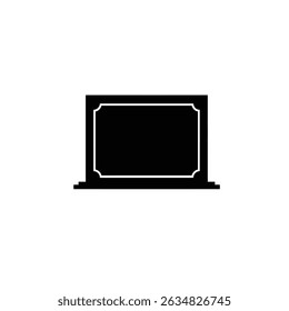 Blank black rectangular plaque award trophy.