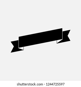 Blank black ribbon banner vector