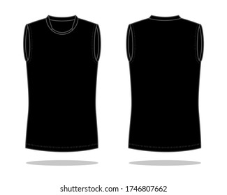 Blank Black Sleeveless Badminton Shirt Vector Stock Vector (Royalty ...