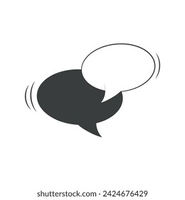 Blank black speech bubble icons. Empty outline message box template. Chat icon. Vector logo isolated on white background.