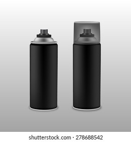 Blank black spray can.Vector illustration