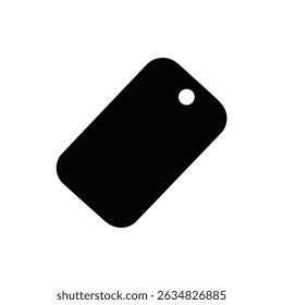 Blank black tag icon simple design.