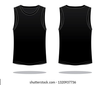 Blank Black Tank Top Template
Vector On White Background.
Front And Back View.