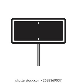 Blank black traffic road sign on vector template