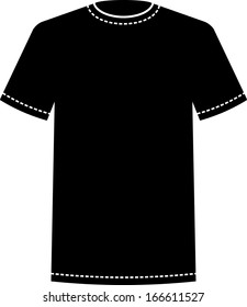 Blank black t-shirt template vector