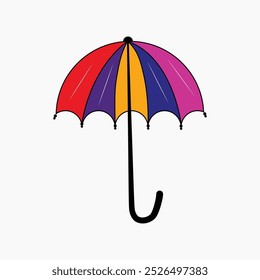 Blank black umbrella with handle, Insurance Line Vector Icon, rainbow umbrella at sunset, Vector icon, Large open umbrella, Rainbow umbrella,
