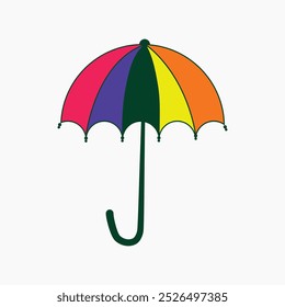 Blank black umbrella with handle, Insurance Line Vector Icon, rainbow umbrella at sunset, Vector icon, Large open umbrella, Rainbow umbrella,
