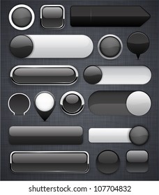 Blank black web buttons for website or app. Vector eps10.